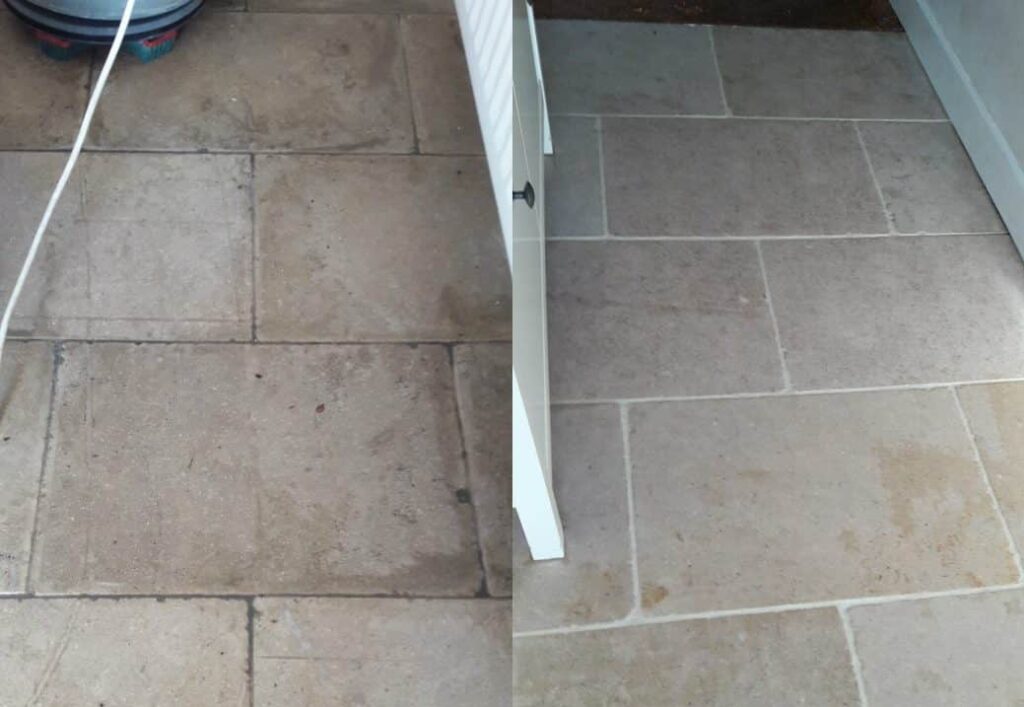 Limestone Tiled Floor Cleaning and Sealing Services in Daventry Northamptonshire 01604330070